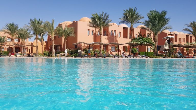 Hurghada Makadi Bay with crystal-clear waters, beach resorts, and snorkeling spots in Egypt
